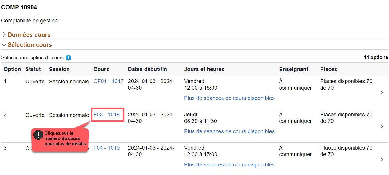Comment puis-je rechercher un cours? | Étudiant | Zone Info en ligne ...